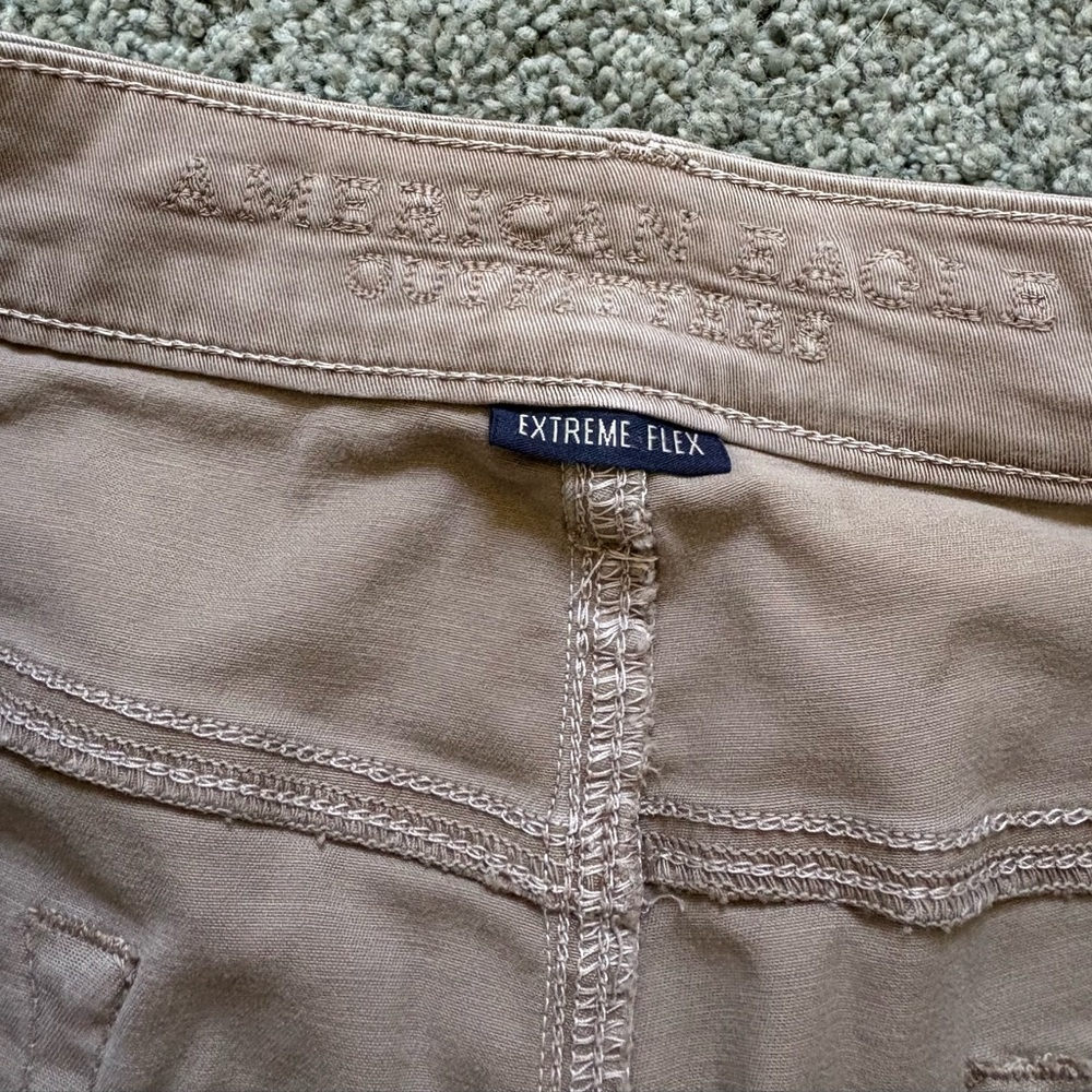 American Eagle Extreme Flex Slim Straight Tan Brown Pants Mens Size 34 Stretch - Picture 7 of 10